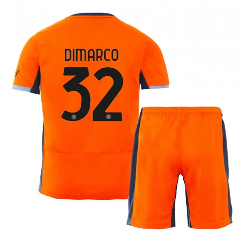 Fotbalové Dres Inter Milan Federico Dimarco #32 Dětské Alternativní 2023-24 Krátký Rukáv (+ trenýrky)